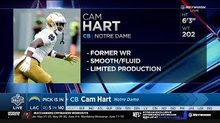 Chargers Select DB Cam Hart Rd 5 Pick 140  LA Chargers [upl. by Yerffoej]