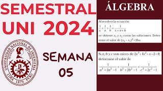 SEMANA 5 ALGEBRA SEMESTRAL UNI ACADEMIA CESAR VALLEJO 2024 [upl. by Nivrad]