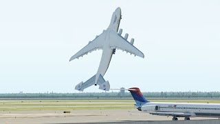 Worlds Biggest Plane Antonov AN225 Incredible Vertical Take Off XP11 [upl. by Eyanaj846]