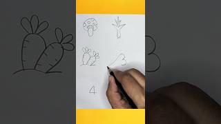 Very Easy Vegetables Drawing drawing art numberdrawing easydrawing painting shorts [upl. by Emearg]