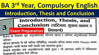 BA 3rd Year Compulsory English Introduction Thesis and Conclusion lesson 3 Exam Preparation [upl. by Essie]