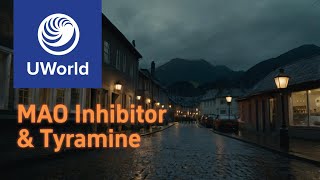 MAO Inhibitor with Tyramine Monoamine Oxidase Inhibitor  UWorld Psychiatry USMLE Step 1 [upl. by Yerot]