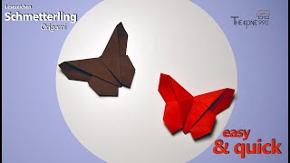 Faltanleitung Lesezeichen Schmetterling  Origami falten leicht gemacht [upl. by Ardet]