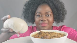 NIGERIAN FOOD MUKBANG POUNDED YAM WITH EGUSI SOUP nigeriafoodmukbang africafoodmukbang egusisoup [upl. by Okin]