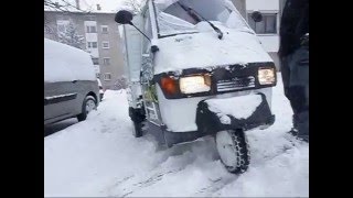 Piaggio Ape 50 in the snow [upl. by Rennold167]