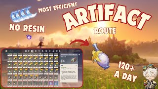 BEST 50 GENSHIN IMPACT ARTIFACT FARMING ROUTE 120 PIECES A DAY NEVER RUN OUT OF FODDER AGAIN [upl. by Ag]