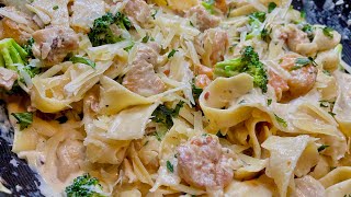 How to Loaded Creamy Pappardelle Pasta Recipe Insanely Good [upl. by Aniles]