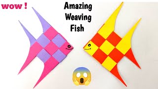 paper craft  Paper weaving fish  Paper weaving tutorial [upl. by Yerdua]