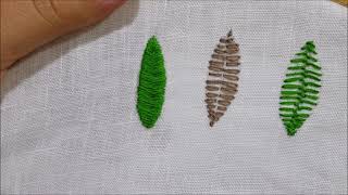 Foglia a punto lanciato  Tutorial ricamo a mano Launched Leaf  Hand Embroidery Tutorial [upl. by Araas114]