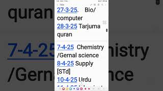 9th Class Date sheet 2025 explore explorepage video [upl. by Vacla60]