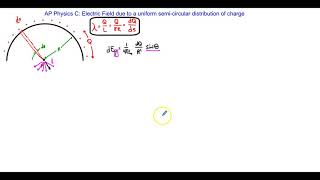 Derivation E due to a uniform semicircular distribution of charge EM1 [upl. by Lucilia176]