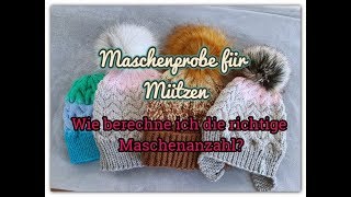 Mütze stricken Maschenanzahl berechnen anhand einer Maschenprobe [upl. by Fahland]