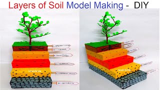 layers of soil model making 3d  soil profile  science project exhibition  diy  howtofunda [upl. by Amuh]