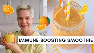 ImmuneBoosting Orange Banana Smoothie Vegan amp DairyFree [upl. by Ronyam324]