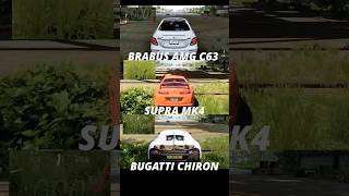 Race💀 Supra vs Brabus C63 vs Chiron bugatti supra mercedes shortsfeed [upl. by Fruma]