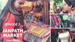 Janpath Market New Delhi  Cheap Street Shopping Guide Jhumka Bags Clothes Kurti Food [upl. by Eenwat]