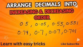 Order of decimals in ascending and descending order very important topic [upl. by Anavlys904]