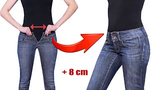 How to upsize jeans in the waist and on lateral sides easily  sewing tip [upl. by Lesh]