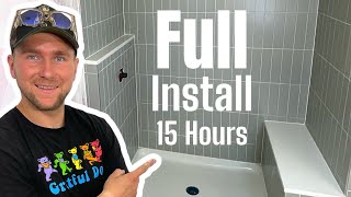 Get it Done in 15 Hours or LESS DIY Incredible Shower Tile Installation WINNI [upl. by Krute]