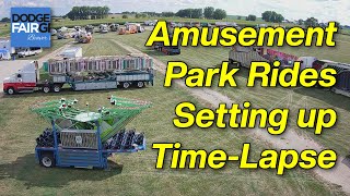 Setting up Amusement Park Rides timelapse at 2023 Dodge County Fair [upl. by Eetnod]