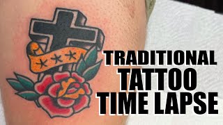 TRADITIONAL TATTOO TIME LAPSE [upl. by Enelyahs596]