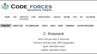 C Knapsack  Codeforces Round 683 Div 2 by Meet IT [upl. by Stahl919]