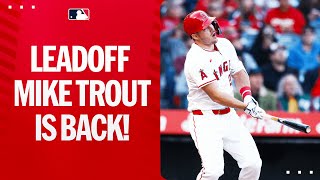 Mike Trout hits a leadoff homer for the first time since  2012 😳 [upl. by Ximena171]