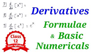 Derivatives l Formulae amp Basic Sums  HSC 12th Science Commerce amp Arts [upl. by Hestia]