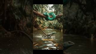 lizard runs fast across water a boa ready to pounce shortsviral wildlife wildwildlife [upl. by Rosalinde]