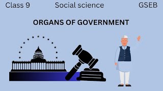 ORGANS OF GOVERNMENT CLASS 9 CIVICS SOCIAL SCIENCE GSEB [upl. by Holtorf]