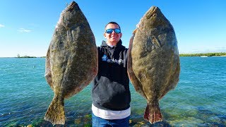 2 Record BREAKING Fish in 1 Day Catch Clean Cook GIANT Flounder [upl. by Ariela]