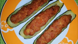 Zucchine a barchette ripiene di carne al forno [upl. by Elleirbag]