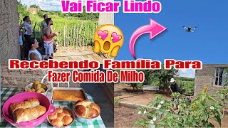 RECEITAS  RECEBENDO IRMÂNS PARA FAZERMOS COMIDAS DE MILHO  GRAMA PLANTADA JÁ  SÍTIO BEM CUIDADO [upl. by Aspa]