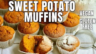 SWEET POTATO MUFFINS  EASY RECIPE GLUTEN FREE [upl. by Honeyman]