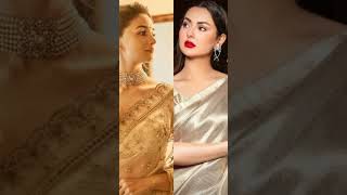 Hania Amir vs Alia Bhatt haniaamiraliabhatt haniaamp Alia saree looks youtube ytshorts [upl. by Ennovihs]