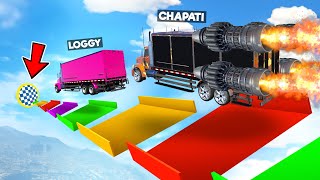 USING SUPERCAR BEAT CHAPATI ON NOOB VS PRO MEGA RAMP RACE [upl. by Accebar]