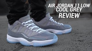 AIR JORDAN 11 LOW COOL GREY REVIEW [upl. by Alleusnoc]