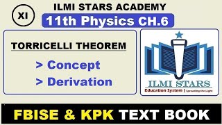 Torricellis Theorem Class 11 Physics Chapter 6 Fluid Dynamics Federal Board and KPK Board [upl. by Ocko]