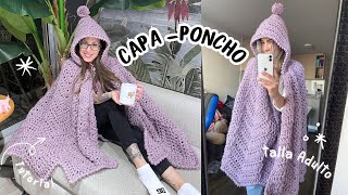 CAPA ESTRELLA o PONCHO Tejido con Punto ZIG ZAG  Tutorial Hebras Crochet [upl. by Vola]