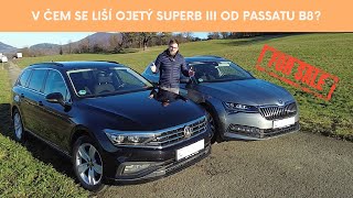 Co je lepší ojetina VW Passat B8 vs Škoda Superb III  srovnání [upl. by Garlaand]