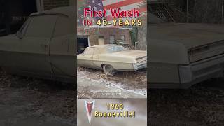 First Wash in 40 Years Abandoned 1960s Bonneville Barn Find Restoration  Satisfying Car Detailing [upl. by Ahsiatal158]