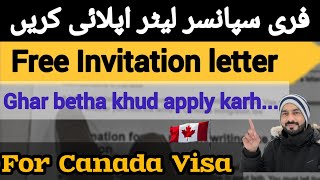 Sponsor Letter for Canada Visit Visa  Free invitation letter 2024 [upl. by Anialam173]