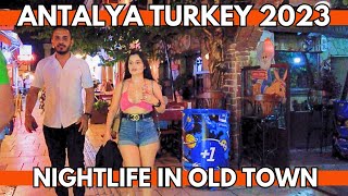 ANTALYA TURKEY 2023 NIGHTLIFE IN OLD TOWNKaleiçi WALKING TOUR  4K UHD 60FPS [upl. by Anaujik483]