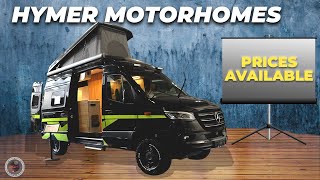 Hymer Motorhomes 2024 New Lineup Models with PRICES Hymermobil BMC Venture S Grand Canyon SML T [upl. by Lehctim]