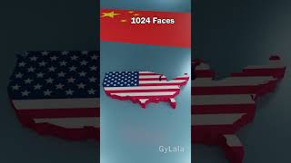 USA land Map vs China Flag Cloth Simulation 3 [upl. by Hannis]