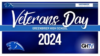 Greenbrier High School Veterans Day Ceremony 2024 [upl. by Cony244]