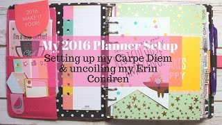 My 2016 planner setup Erin Condren in my Carpe Diem Planner [upl. by Anitnatsnok382]