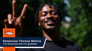 Demaryius Thomas announces retirement from the NFL Im honored and Im grateful [upl. by Casie269]