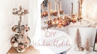 MEINE DIY WEIHNACHTSDEKO IM HAUS I ROSEGOLD I Glam [upl. by Sucramd]