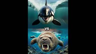 Killer Orca Whale vs Megalodon vs Dolphin shark blue whale turtle seal funny animals facts [upl. by Takken415]